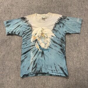 Polar T-Shirt Men's Large Eagle Tie Dye Coupeville Whidbey WA 100% Cotton Blue